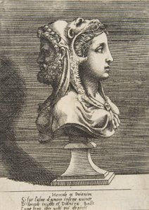 Busta Herkula a Dejanira, ca. 1531-76. od Giulio Bonasone