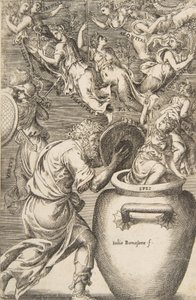 Epimetheus otevírá Pandořinu skříňku, 1531-76.