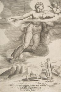 Juno sleduje Jupiter a Io, z Lásky bohů, 1531-60. od Giulio Bonasone