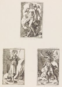 Mercurius, z Planet, deska 6, 1530-70. od Giulio Bonasone