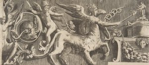Ornamentový vlys s okřídleným Kentaurem, 1531-76. od Giulio Bonasone