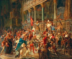 Shromáždění vojáků Viva Messer Vittore Pisani!, 1864. od Giulio Carlini