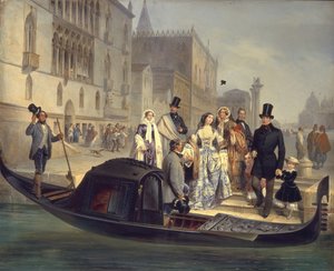 Tolstoy Family v Benátkách, 1855 od Giulio Carlini