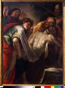 "La mise au tombeau"" (Pohřeb Krista) Obraz Giulia Cesare procacciniho (1574-1625) kolem roku 1620 Puškinovo muzeum, Moskva od Giulio Cesare Procaccini