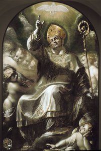 Svatý Karel Boromejský ve slávě (olej na plátně od Giulio Cesare Procaccini