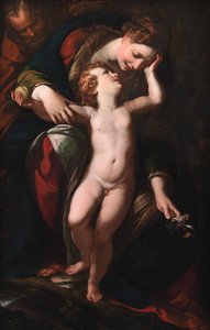 Svatá rodina. Zbytek na útěku do Egypta od Giulio Cesare Procaccini
