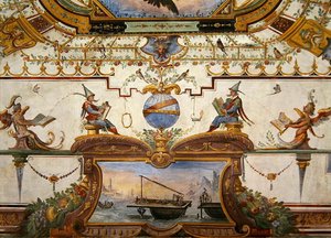 Stropní panel ze Stanzino delle Matematiche (freska s temperou) (viz 254070 a 254072-3)