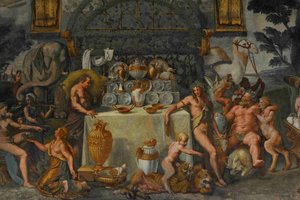 Detail fresky z Komory Amor a Psyche, 1526-1534 od Giulio Romano