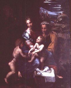 Madona s dítětem se svatou Annou a svatým Janem Křtitelem od Giulio Romano