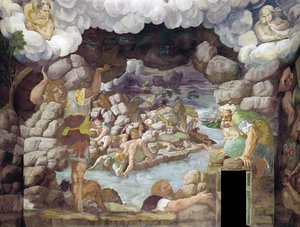 Pád obrů Síň obrů, 1536 od Giulio Romano