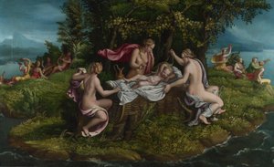 Dětství Jupitera, 30. léta 16. století. od Giulio, Romano