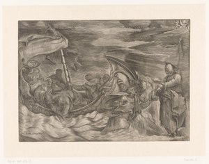 Kristus chodí po vodě od Giulio Sanuto (attributed to)