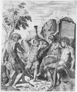 Soutěž Apolla a Marsyas a soud Midas, 1562.