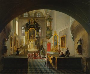 Interiér kaple (malba)