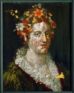 Flora (olej na dřevě) od Giuseppe Arcimboldo