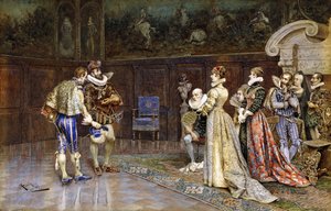 Prezentace Henriho IV z Francie u dvora Marguerite Valois od Giuseppe Aureli
