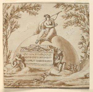 Sepulkrální památník pro astronoma Giovanni B. Fagiuoli od Giuseppe Barberi