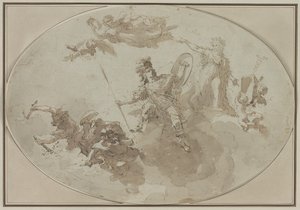 Stropní studie: Alegorie míru a války od Giuseppe Bernardino Bison