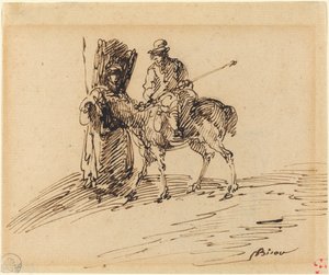Jezdec s rolníkem od Giuseppe Bernardino Bison