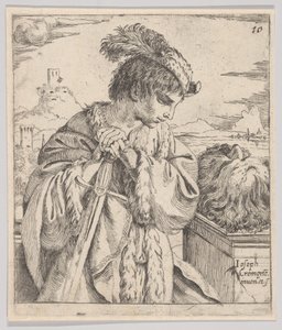 David při pohledu na hlavu Goliáše, 1620-30.