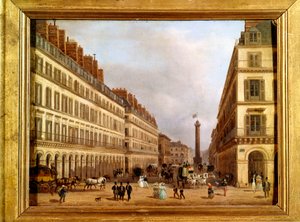 Ulice Castiglione v Paříži v roce 1829 (malba) od Giuseppe Canella