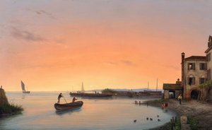Chioggia před východem slunce od Giuseppe Canella d. Ä.