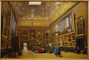 Salon Carre v muzeu Louvre... od Giuseppe Castiglione