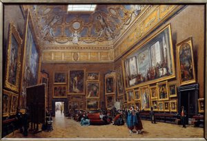 Pohled na Salon Square Musee du Louvre Malba Giuseppe Castiglione (1829-1906) 1861 Sun. 0,69x1,03 m