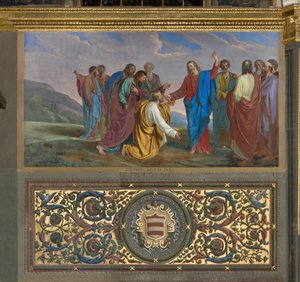 Presbytář, Giuseppe Diotti, dodání klíčů Pietro 1834 od Giuseppe Diotti
