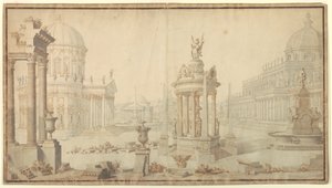 Scéna: Architektonická fantazie od Giuseppe Galli Bibiena