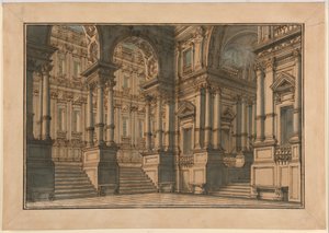 Scéna: Interiér paláce od Giuseppe Galli Bibiena