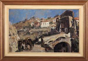 Krajina (olej na panelu) od Giuseppe Graziosi