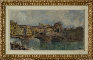 Ponte Vecchio ve Florencii (olejomalba na plátně)