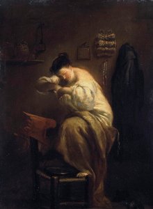Žena hledá blechy, 1710. od Giuseppe Maria Crespi