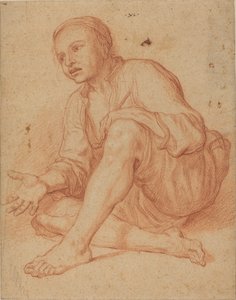 Mladý rolník sedící na zemi [recto] od Giuseppe Maria Crespi