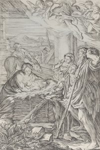 Klanění pastýřů, 1654-1718. od Giuseppe Maria Mitelli