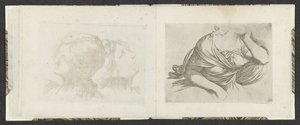 Horní část těla ženy Příklady kreslení (název série) Mitelli hlubotisk (název série) od Giuseppe Maria Mitelli