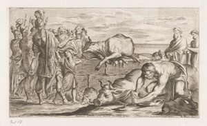 Trojanen offeren dieren aan Neptun Aris uděluje vyznamenání Neptunovi (titul na předmětu) Omzwervingen van Aeneas (název série) Obraz L