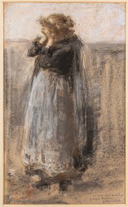 Smutný čas (pastel na papíře)