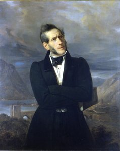 Portrét Alessandra Manzoniho. Malba od Molteniho. 19. století.