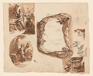 Judith a Holofernes a další studie (recto); Diana a Endymion (verze) od Giuseppe Nicola Nasini