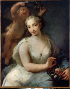 Jaro. Jarní (Primavera). Obraz Giuseppe Nogari (1699-1763), před 1757. Benátské umění. Olej na plátně. Muzeum Ermitáž Petrohrad.