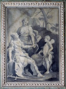 Génius národa se spravedlností a mírem (Monochromatická kresba od Giuseppe Paganelli
