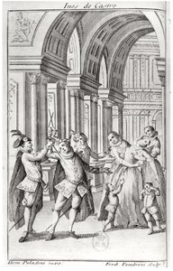Ilustrace z frontispisu knihy "Ines de Castro" od Antoina Houdara de La Motte (1672-1731), kterou vyryl Ferdinando Fambrini. od Giuseppe Paladini