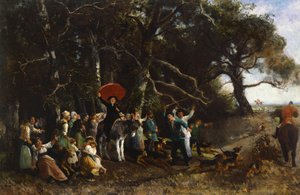 Kázání přerušeno, Giuseppe Palizzi (1812-1888), olej na plátně