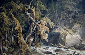 Skalnatá krajina s vyvrácenými stromy, autor Giuseppe Pietro Bagetti (1764-1831). od Giuseppe Pietro Bagetti