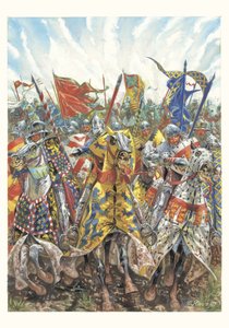 Výpad francouzských rytířů v bitvě u Azincourtu (25. října 1415) od Giuseppe Rava