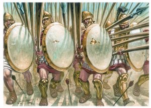Makedonské království: náboj makedonských falangistů - Náboj makedonských falangistů - Ilustrace Giuseppe Rava od Giuseppe Rava