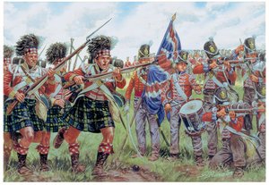 Napoleonské války: skotští a britští vojáci v bitvě u Waterloo 18. června 1815 Ilustrace Giuseppe Rava od Giuseppe Rava