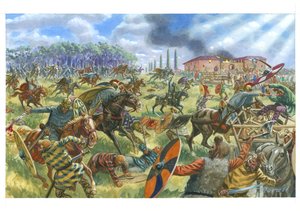 Římská jízda bojuje s franckou armádou od Giuseppe Rava